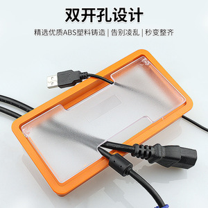 Caja de gestión de cables, organizador de cables de escritorio para oficina, tapa desmontable de plástico rectangular, 80x160mm - Product Image 4
