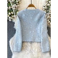 Nouvelle Veste Femme 2026 en Gros, Col Rond, Motif Floral 3D, Boutonnage Simple, Style Élégant, Jeunesse et Luxe, Printemps Automne