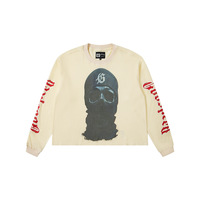 T-shirts pour hommes, mode streetwear, imprimé hip-hop, tissu gaufré rétro, décontracté, manches longues, t-shirts de couple