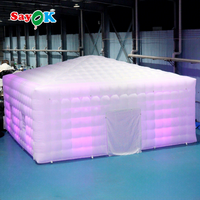 Tragbare Outdoor-Würfelzelte LED Aufblasbares Event-Zelt für Hochzeiten und Partys 8mx8m
