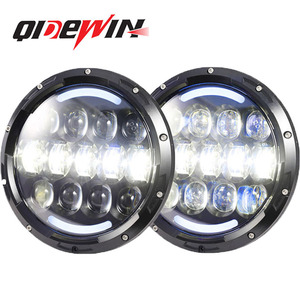 QideWin 7-Inch 13-Bead <b>LED</b> <b>Headlights</b> 25000Lm 70W For Jeep Wrangler Motorcycle - Product Image 1