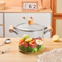 2.5L 3.5L 4.5L 5.5L Micro-ondes Cuisinière Feu Directement Résistant Antiadhésif Cuisine Verre Marmite Ensembles