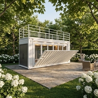 Boutique conteneurisée personnalisable de 10/20/30/40 pieds, café-bar préfabriqué pop-up avec pont hydraulique, kiosque à snacks mobile moderne, salle d'exposition