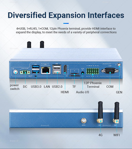 Giá rẻ Win 10 3568 máy chủ nhúng Linux kép Lan DIN đường sắt ngành công nghiệp không quạt công nghiệp <span class=keywords><strong>Mini</strong></span> PC 4 gam LTE Sim Wifi BT 5.3 <span class=keywords><strong>RS232</strong></span> cổng - Product Image 2