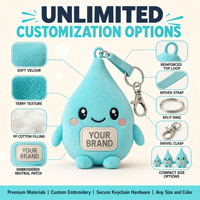 Jouet en peluche personnalisé OEM ODM, animal en peluche, porte-clés, mascotte, pour les campagnes de bien-être et d'hydratation, cadeau de soin, vente en gros, direct usine