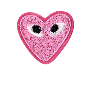 Black Heart With Eyes Embroidered Patch Iron On Applique Edgy Streetwear Fashion Badge For Jackets And Bags - Product Image 3
