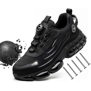 Men's outdoor <b>safety</b> <b>work</b> <b>shoes</b> rotary button protective steel toe durable sports boots for industrial and construction - Product Image 1