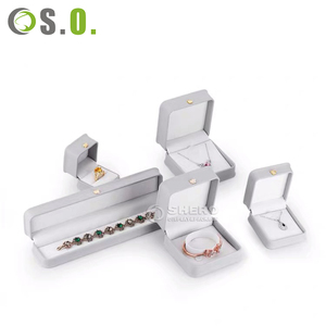 Fashion Gray Pu Jewelry <b>Box</b> Velvet Lined For <b>Valentines</b> Day Jewelry <b>Gift</b> With Multi-color Choices - Product Image 5