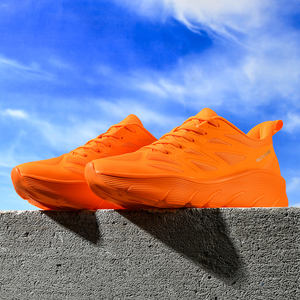 Private Label Custom Men's <strong>Orange</strong> Cushioning Running Walking <strong>Shoes</strong> Lace up Round Fashion Sneakers for Men - Product Image 3