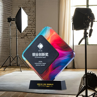 Trophée en cristal gravé au laser personnalisé HDW, base en marbre, design créatif, trophée en cristal et marbre, cristal artisanal