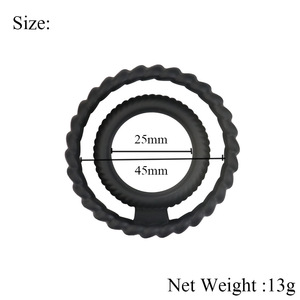 Anillo para Pene, Anillos para Ejercicios <span class=keywords><strong>de</strong></span> Pene para Hombres, Texturizado, Antideslizante, <span class=keywords><strong>de</strong></span> Silicona Negra Elástica, Regalo Interactivo para Parejas - Product Image 2