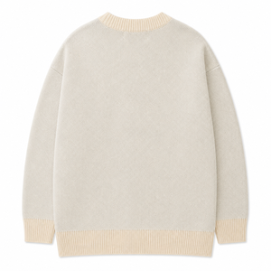 Suéteres Personalizados para Hombre OEM y ODM, Jersey de Dibujos Animados en <span class=keywords><strong>Jacquard</strong></span>, Ropa de Punto de Moda, Suéter de Punto de Algodón con Cuello Redondo en Negro - Product Image 5