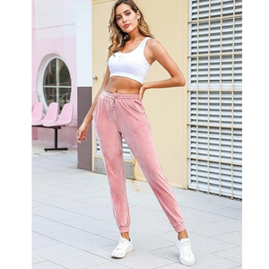 Pantalones de Salón Ligeros y Elásticos de Corte Recto y Ajustado para Mujer |   Cintura Alta con Cordón Ajustable para Gimnasio, Yoga y Uso Casual - Product Image 4