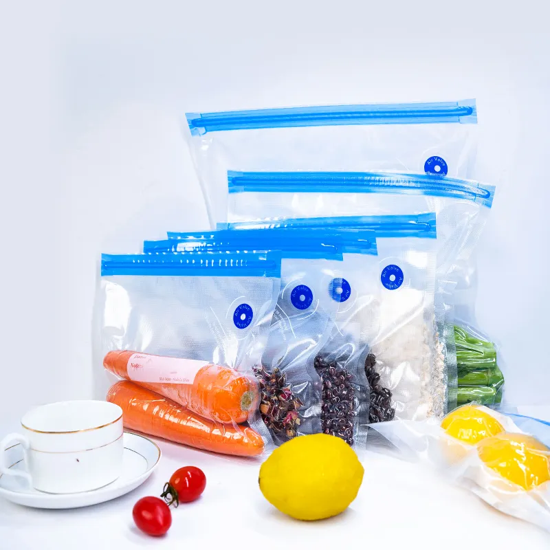 Sacchetti di imballaggio per la conservazione degli alimenti in PE personalizzati sacchetto di plastica sottovuoto per verdure ad alta temperatura