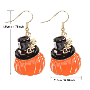 Lindos pendientes colgantes de pavo, chapados en oro, de aleación, joyería de moda para mujer, para el Día de Acción de Gracias - Product Image 3