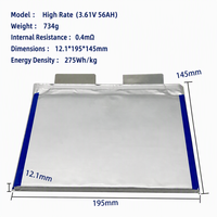 Batterie semi-solide CALH 3.6V 56Ah SIC, densité 275Wh/kg, décharge à haut débit 5C, 56000mAh, batterie de drone pour FPV UAV