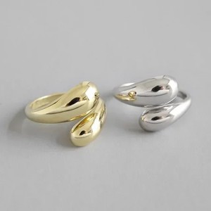 Bague lisse tendance coréenne couleur argent pour femmes, anneaux géométriques vintage, bijoux de mariage, cadeaux - Product Image 1