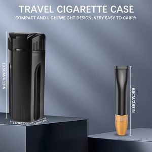 Estuche Pre-Enrollado para Cigarrillos, Diseño Minimalista Rectangular Negro de ABS, Portátil, con 4 Compartimentos, Accesorio para Fumar - Product Image 3