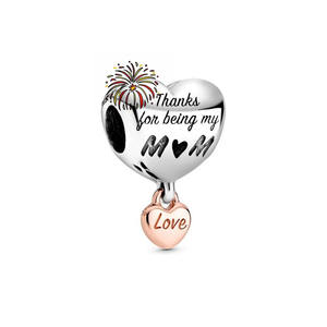 Abalorios de Corazón Hueco de Plata de Ley 925 de Alta Calidad con Circones, Estilo Punk, para Pulseras de Moda, Joyería DIY, para Mamá, Hija, Mejores Amigas - Product Image 3