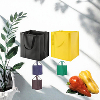 Sac fourre-tout réutilisable en PP non tissé biodégradable avec logo personnalisé, robuste, écologique, pour courses, avec poignée à patch