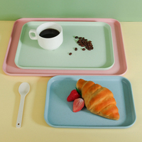 Personnalisation de plateau de service moderne Service de haute qualité en plastique mélamine bon marché en vrac plateaux de service alimentaire plateau de cafétéria