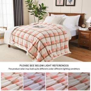 高品质夏尔巴法兰绒冬季毛毯工厂生产定制镶嵌时尚经典款式床上用品批发 - Product Image 6