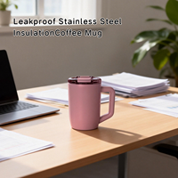Mug à café isotherme sans BPA de 450 ml avec couvercle anti-fuite - Tasse de voyage portable pour boissons chaudes et froides
