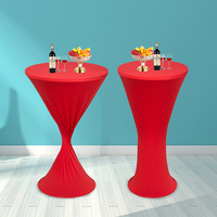 Nappe de Cocktail de couleur unie à couverture complète élastique directe d'usine pour la couverture de Table haute d'hôtel ou de mariage
