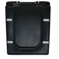Siège de toilette carré moderne noir et blanc en céramique avec design en urée Duroplast pour salle de bain
