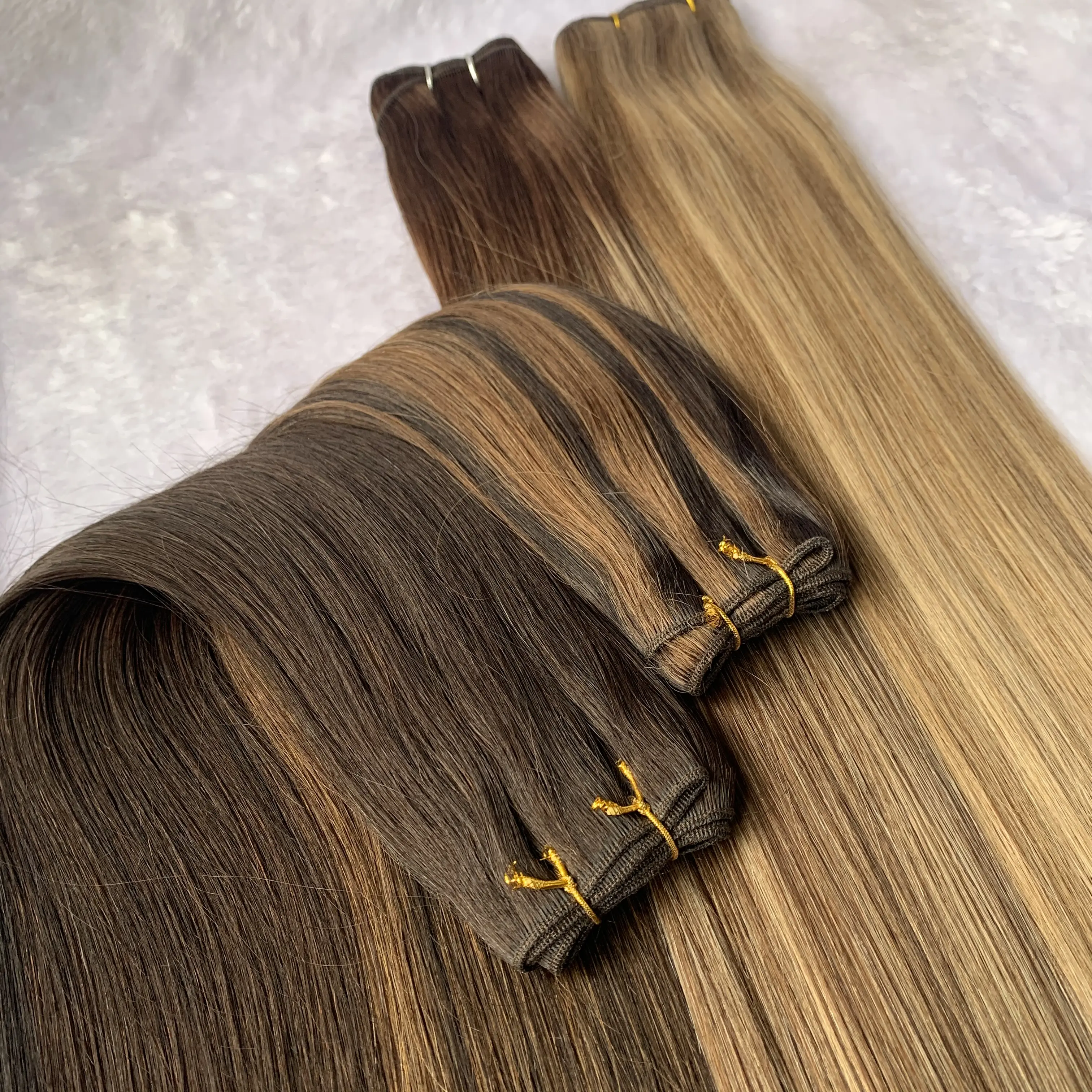 Machine Made Can Be Cut Cuticle Remy Hair Weft Extensions European Style Invisible Seamless Track Hair Weft For Beauty Salon