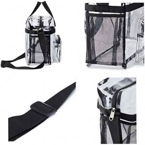 Bolsa de Aseo Transparente de PVC Portátil para Viaje con Cierre, Organizador de Cosméticos Impermeable, Bolso de Mano - Product Image 3