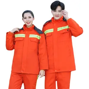 Men's Cotton-Padded Jacket Cold Protection Workwear for Workers Railway Road Construction Highway Maintenance Sanitation uniform