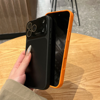Coques de téléphone portables unies et simples avec grande fenêtre pour iPhone 17 Pro Max 17 16 15 14, coque arrière mate avec protection de l'objectif