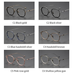 إطار نظارات بصرية بالكامل من التيتانيوم الخالص والأسيتات بتصميم كلاسيكي عصري وإطار نظارات للرجال والنساء - Product Image 6