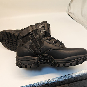 Bottes tactiques en cuir noir DSF50, imperméables, pour toutes les saisons, usage extérieur - Product Image 4