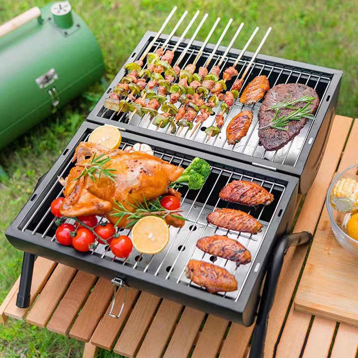 Zogifts Top Vanzare Portabil pliabil cu doua fete Soba de fum cu carbune de uz casnic gratar de camping in aer liber