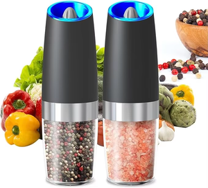 3pcs Set <b>Pepper</b> Spice Grain <b>Mills</b> Porcelain Grinding Core <b>Mill</b> Automatic Salt and <b>Pepper</b> Set With Led Light - Product Image 1
