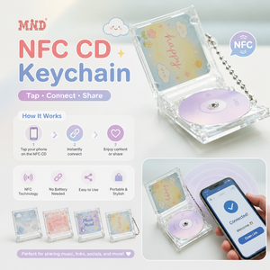 พวงกุญแจอัลบั้มซีดี NFC ขนาดเล็กสำหรับโปรโมท <span class=keywords><strong>Spotify</strong></span> Playlist พร้อมงานศิลปะแบบกำหนดเอง - Product Image 1