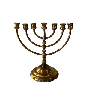 Chandelier en laiton à 7 bras, style vintage, pour décoration de table, utilisation en mariage, présentoir de table, support de bougies, vente chaude - Product Image 1