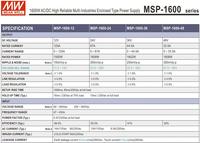 Fuente de Alimentación MEAN WELL MSP-1600 de 1600W con PFC, Voltaje Programable del 15-115%, CANBus Integrado, OVC III, 2xMOPP, Garantía de 5 Años