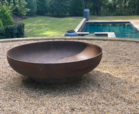Bassin d'eau décoratif en acier Corten pour piscine - Sculpture de jardin extérieure moderne et foyer