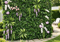 Mur végétal artificiel en tissu pour la décoration d'hôtels, vente en gros d'usine, plantes décoratives, murs de fleurs artificielles