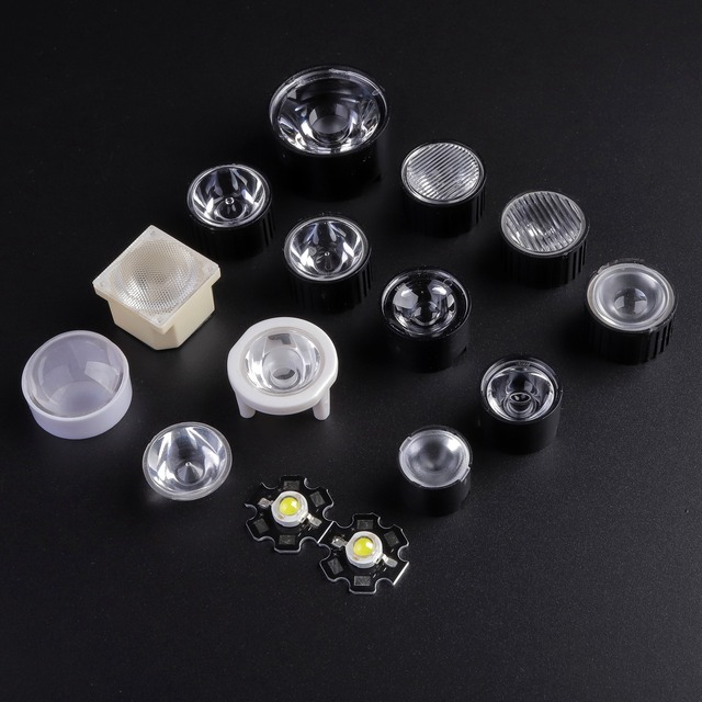 Wholesale Custom 5-80 Degree Optical PMMA LED Optical Lens With Black White Holder for Flashing Light Stage Lighting