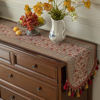 Housse de table de salle à manger haut de gamme personnalisable de style américain, tissu jacquard floral pour armoire de salon de thé, luxe léger