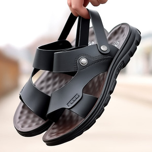 Sandalias de Verano para Hombre con Tiras Cruzadas, Punta Abierta, Parte Superior de PU, Suela de Goma Antideslizante, Zapatos Casuales de Playa - Product Image 3