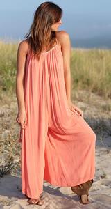 Mono de rayón para mujer, estilo bohemio hippie, cuello en V, sin mangas, pierna ancha, informal, para fiesta, silueta en A, transpirable, lavable, antiarrugas - Product Image 3
