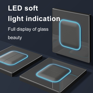 New Arrival Blue Glass Panel <strong>Switches</strong> <strong>Multi</strong> UK EU US Standard Wall Light <strong>Switch</strong> <strong>Sockets</strong> Embedded Hidden Type 86mm 146mm - Product Image 3