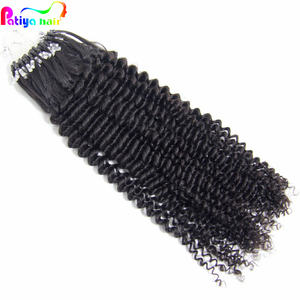 Extensiones <span class=keywords><strong>de</strong></span> Cabello Natural con Microlinks, Rizado Afro <span class=keywords><strong>para</strong></span> Mujeres, 100 Gramos, Cabello Humano Rizado Afro con Microanillos, Cabello Indio Virgen - Product Image 1