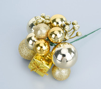 Décorations de Noël avec boule à paillettes et boîte cadeau, pendentif pour arbre de Noël et guirlande