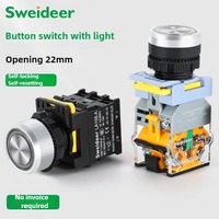Interrupteur à bouton étanche 22MM 12V 24V 220V avec combinaison de commutateur de chapeau en aluminium en métal léger